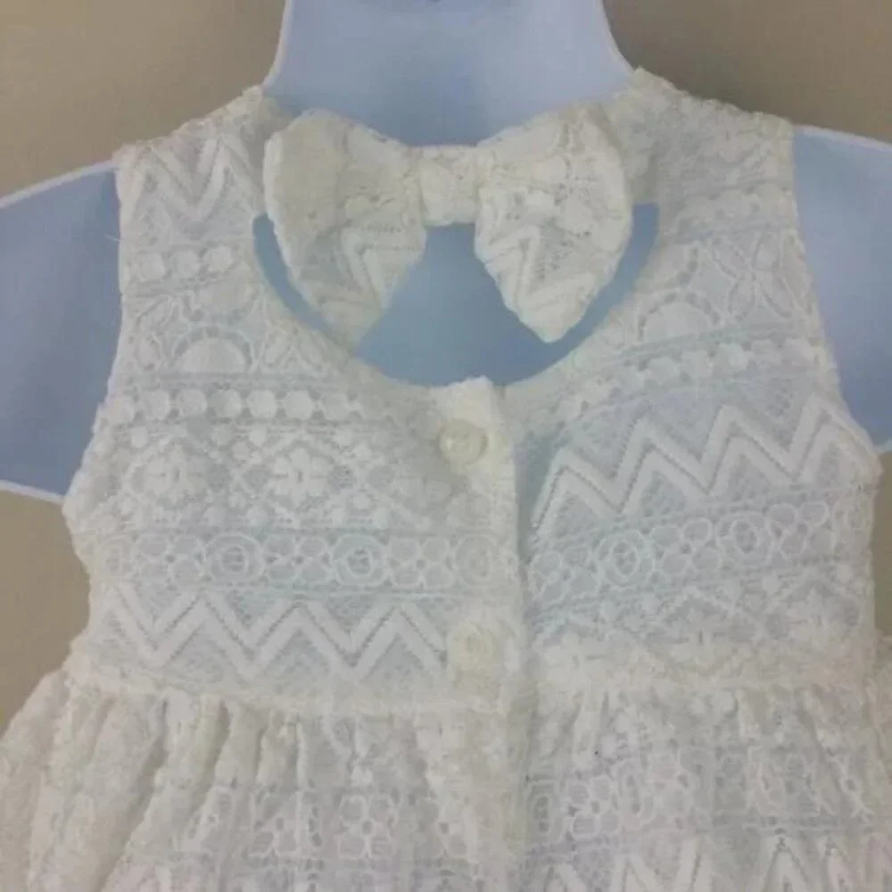 The Children's Place Baby Girl White Lace Dress Size 9-12M